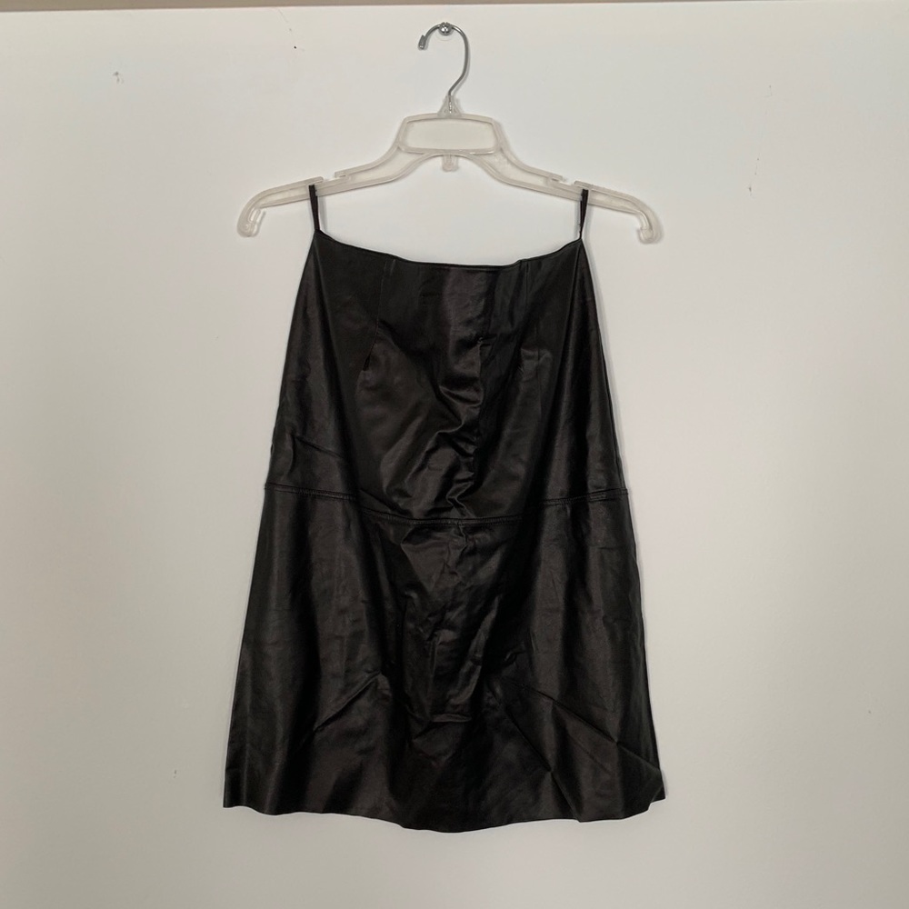 black pleather skirt